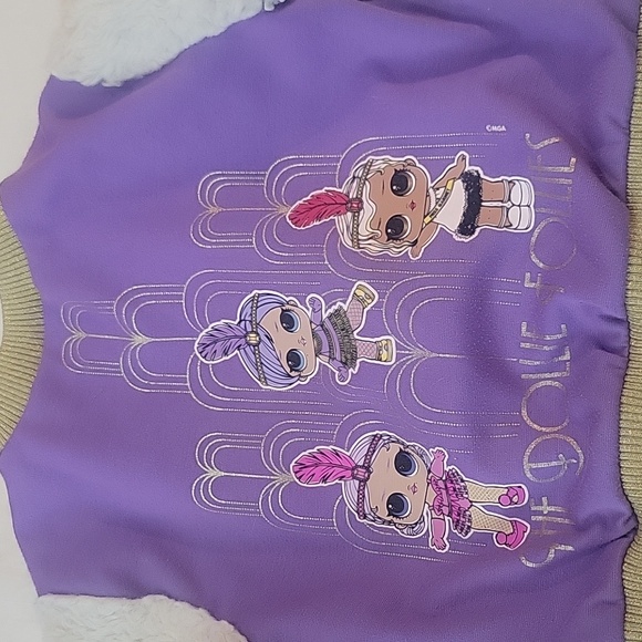 Lol Doll jacket and shirt size 4/5 purple and black in color. - Picture 7 of 8